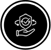 Hand holding shield icon