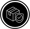 Package with checkmark symbol